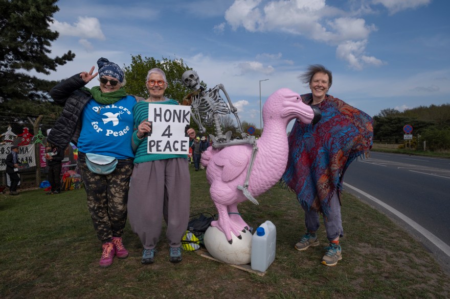 Outside the gates of Lakenheath airbase